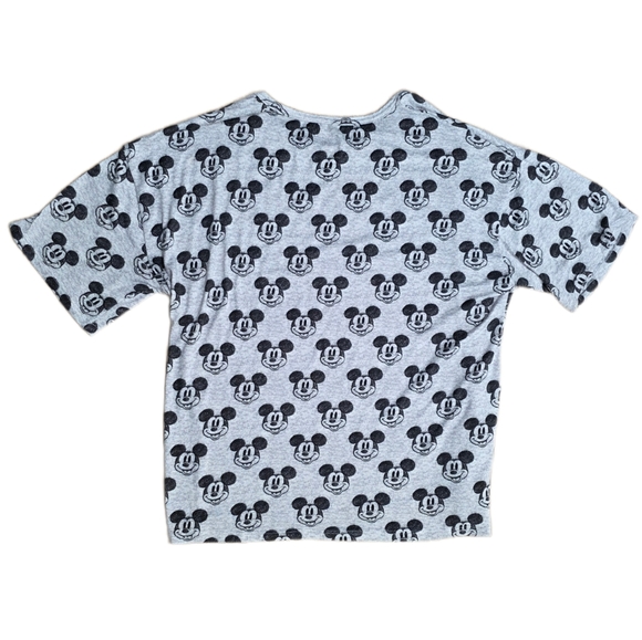 Disney 100 T Shirt Pajama Gray Women's Mickey Mouse Pattern Size XL (16-18) Soft - Picture 2 of 5